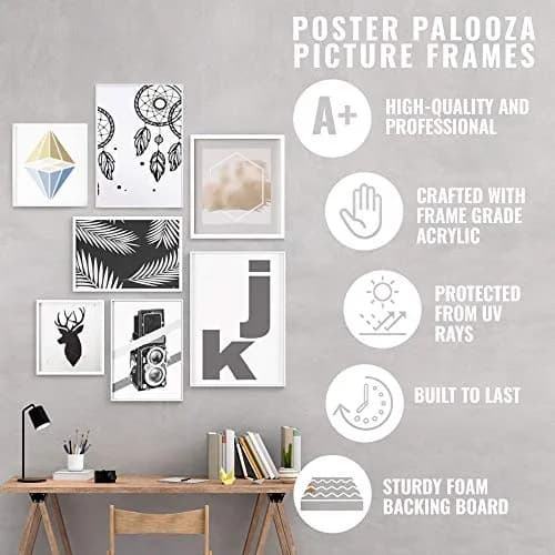 Poster Palooza 12x17 Frame Gold Ornate Whitewashed Wood | UV Acrylic, Foam Back, Hardware Included thumbnail 7