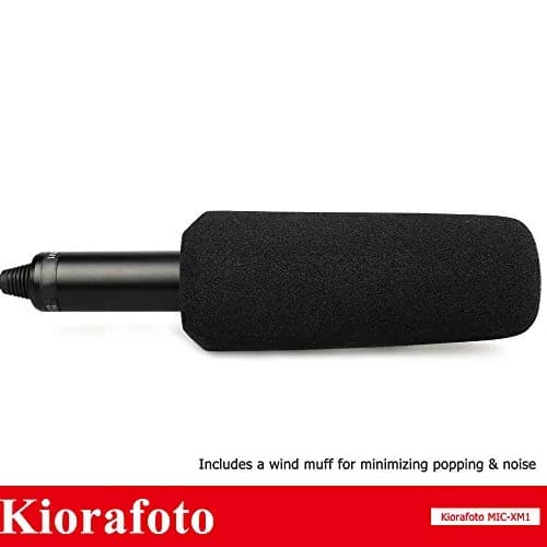 Kiorafoto Microphone for Camcorder & Camera | Directional XLR, Phantom Power, Wind Muff (22.5 in³, Black) thumbnail 5