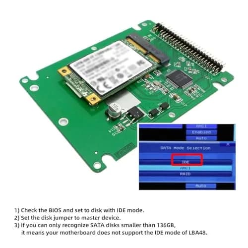 chenyang mSATA Mini SATA SSD to IDE 44Pin 2.5 inch Hard Disk Case Enclosure Box White for Laptop | Compatible with 50mm mSATA SSD thumbnail 2