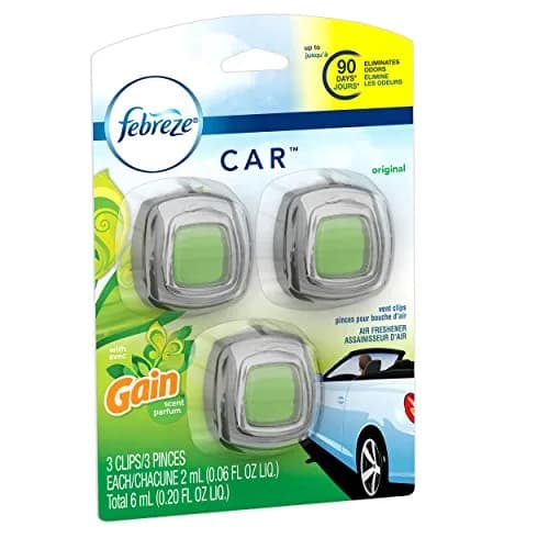 Febreze Car Vent Clip Air Freshener Gain Original 3 Pack | Odor Elimination & 30-Day Freshness Control thumbnail 3