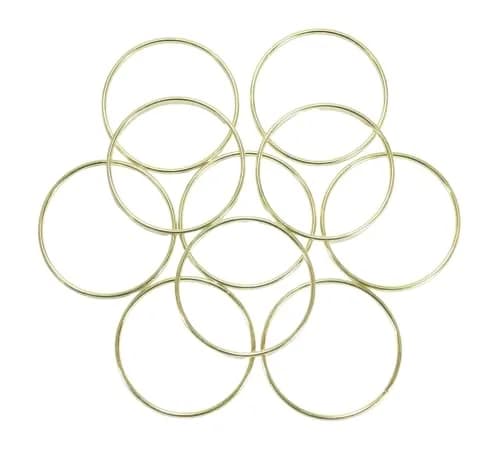 Pepperell Crafts 3 Inch Brass Metal Craft Macrame Rings (10-Pack, Gold) | 7.62 cm Diameter thumbnail 1
