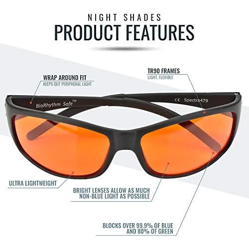 Spectra479 Orange Blue Light Blocking Glasses for Sleep | 62mm Lens Width (2.44 inches) thumbnail 8