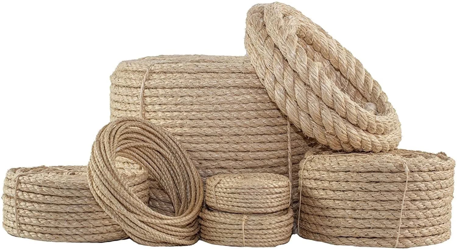SGT KNOTS Twisted Sisal Rope, Natural Fiber for DIY & Crafts, 1/2 inch x 50 feet (15.24 m) | Heavy Duty & Water Resistant — 1/2 inch x 50 feet