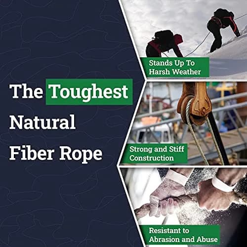 SGT KNOTS Twisted Sisal Rope, Natural Fiber for DIY & Crafts, 1/2 inch x 50 feet (15.24 m) | Heavy Duty & Water Resistant thumbnail 5