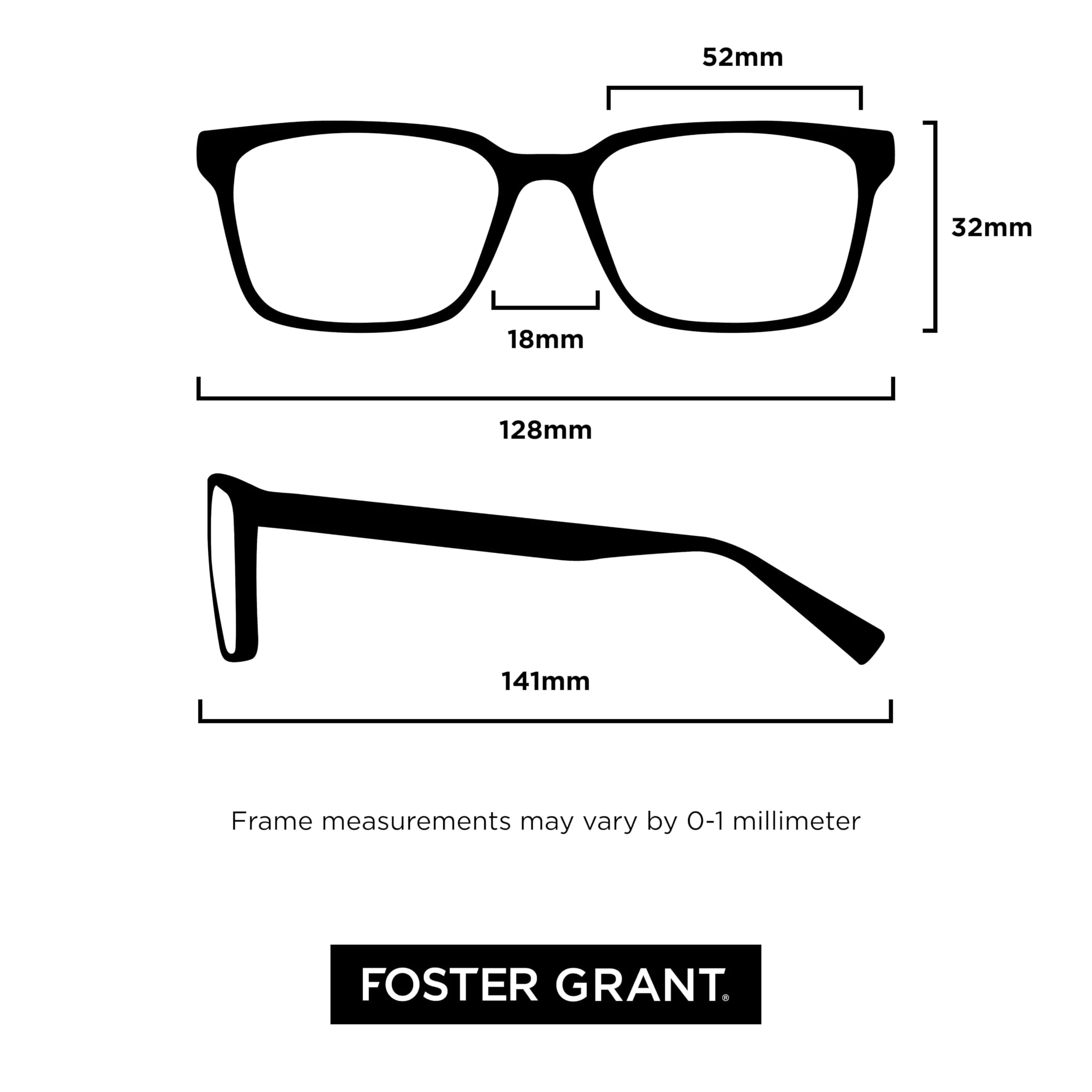 Foster Grant Paolo Reading Glasses +2.0 Diopters 59mm Lens Width | Rectangular Semi-Rimless - view 4