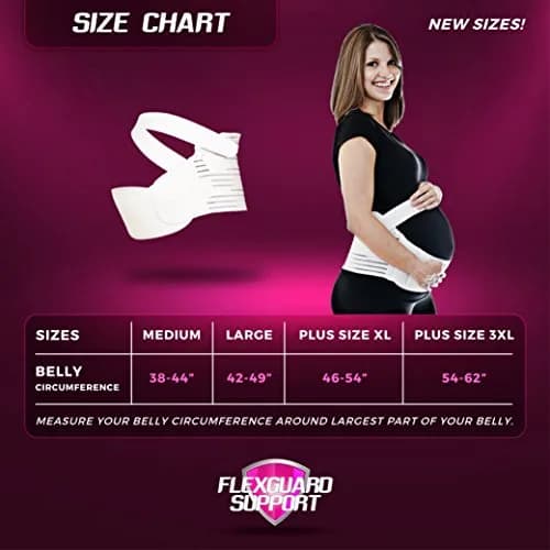 FlexGuard Pregnancy Belly Support Band - Maternity Belt & Brace for Pregnant Women, Fully Adjustable, Plus Size XL, Supports Pelvic & Back Pain Relief thumbnail 2