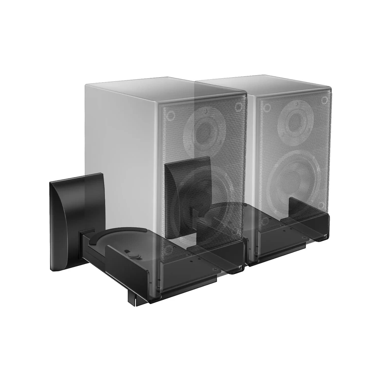WALI Surround Sound Speaker Wall Mounts with Adjustable Swivel Tilt Angle, 2 Pack, Black | Holds Speakers up to 25kg (55 lbs)