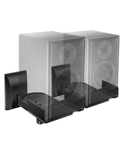 WALI Surround Sound Speaker Wall Mounts with Adjustable Swivel Tilt Angle, 2 Pack, Black | Holds Speakers up to 25kg (55 lbs) thumbnail 1