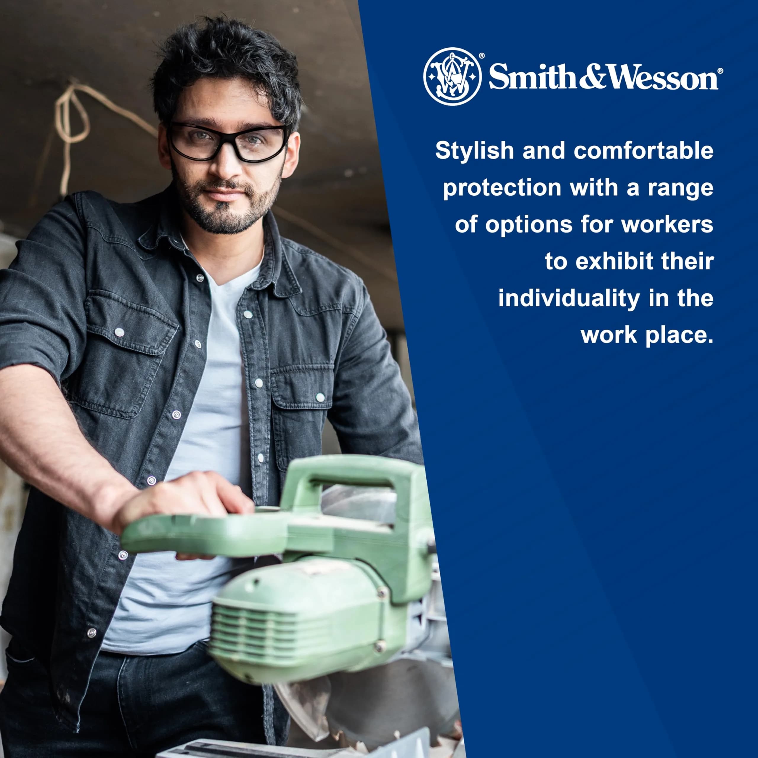 Smith & Wesson Elite Safety Glasses (21303) Smoke Lenses Black Frame | ANSI Z87.1+ Certified - view 2