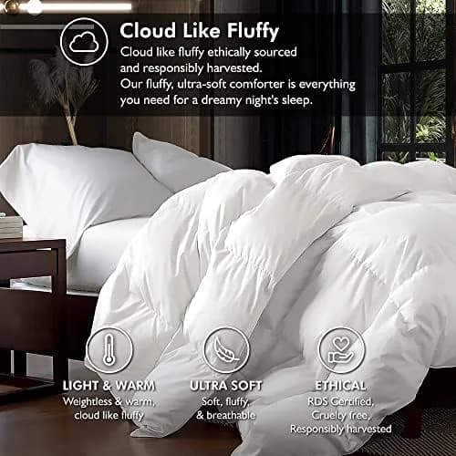 EGYPTIAN BEDDING King/California King Comforter 58 oz | Luxurious Cotton Cloud Feel thumbnail 5