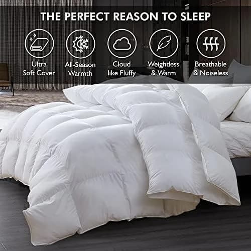 EGYPTIAN BEDDING King/California King Comforter 58 oz | Luxurious Cotton Cloud Feel thumbnail 9