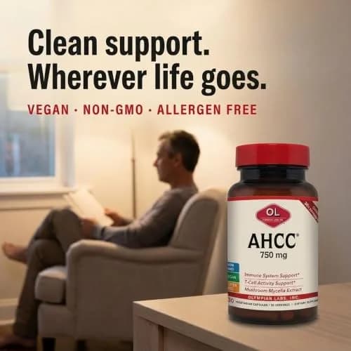 Olympian Labs Premium AHCC Supplement 750mg | Supports Immune & Liver Function, 30 Capsules thumbnail 2