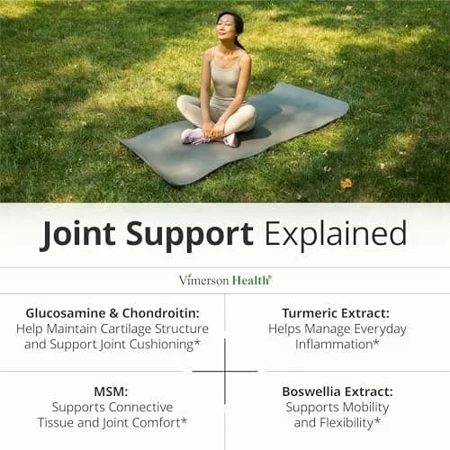 Vimerson Health Glucosamine Chondroitin MSM Joint Support Supplement 90 Capsules | Supports Cartilage, Joint Health & Flexibility thumbnail 4