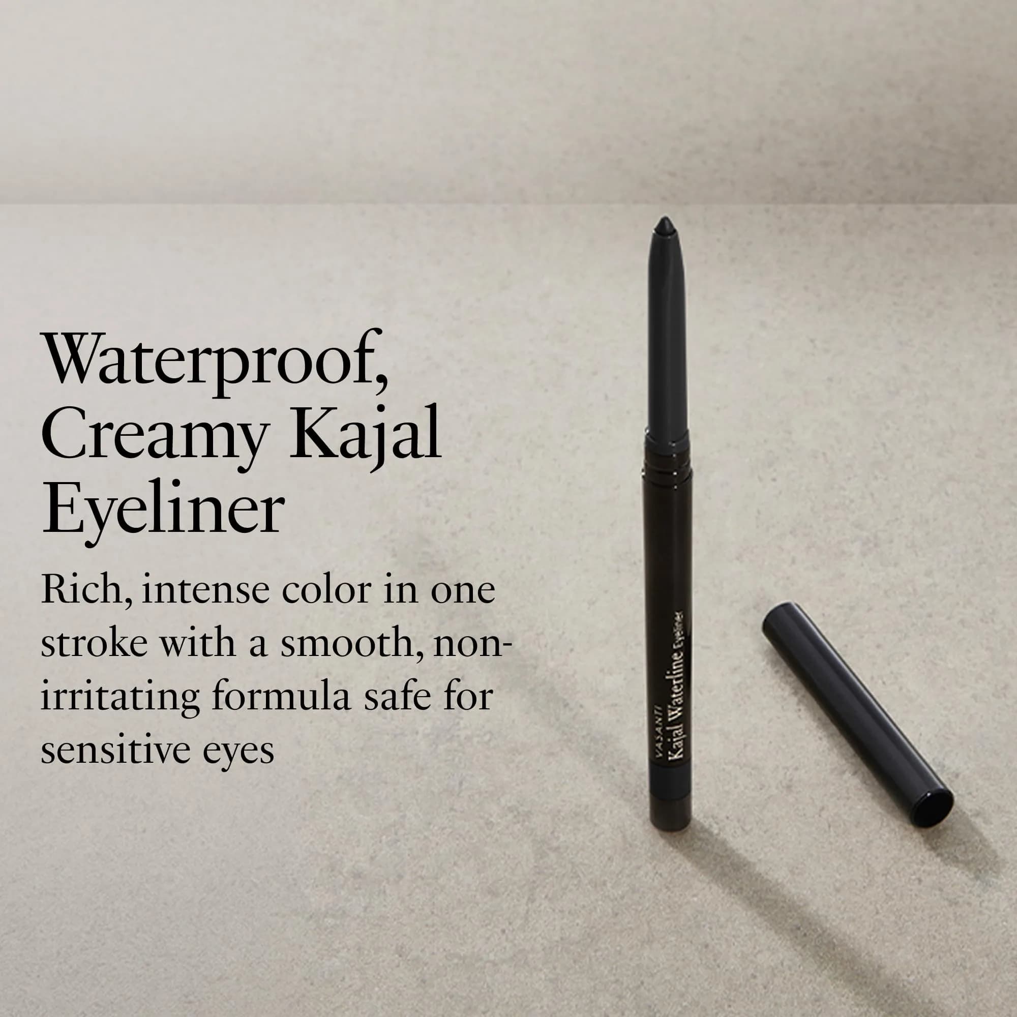 VASANTI Kajal Waterline Eyeliner Intense Black | Long-Lasting, Blendable Eye Liner Pencil for Sensitive Eyes (0.02 lbs) - view 2