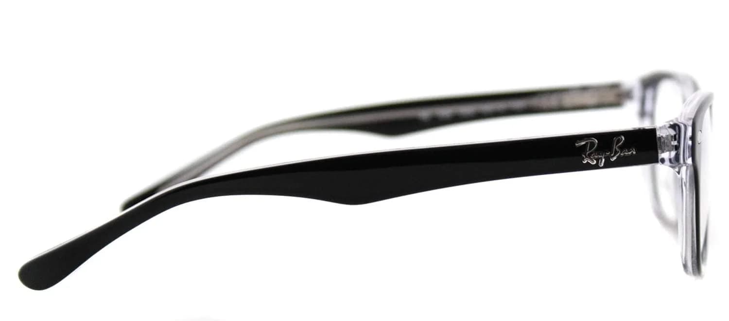 Ray-Ban RY1555 Kids' Prescription Eyeglass Frames 46 mm | Square, Black on Transparent thumbnail 3