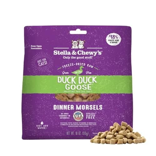 Stella & Chewy's Freeze-Dried Raw Duck & Goose Morsels for Cats & Kittens, 510 g (18 oz) | Complete & Balanced Nutrition thumbnail 1