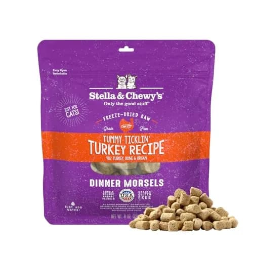 Stella & Chewy's Freeze-Dried Raw Cat Dinner Morsels Turkey Recipe 227 g (8 oz) | 98% Farm-Raised Meat & Organs thumbnail 1