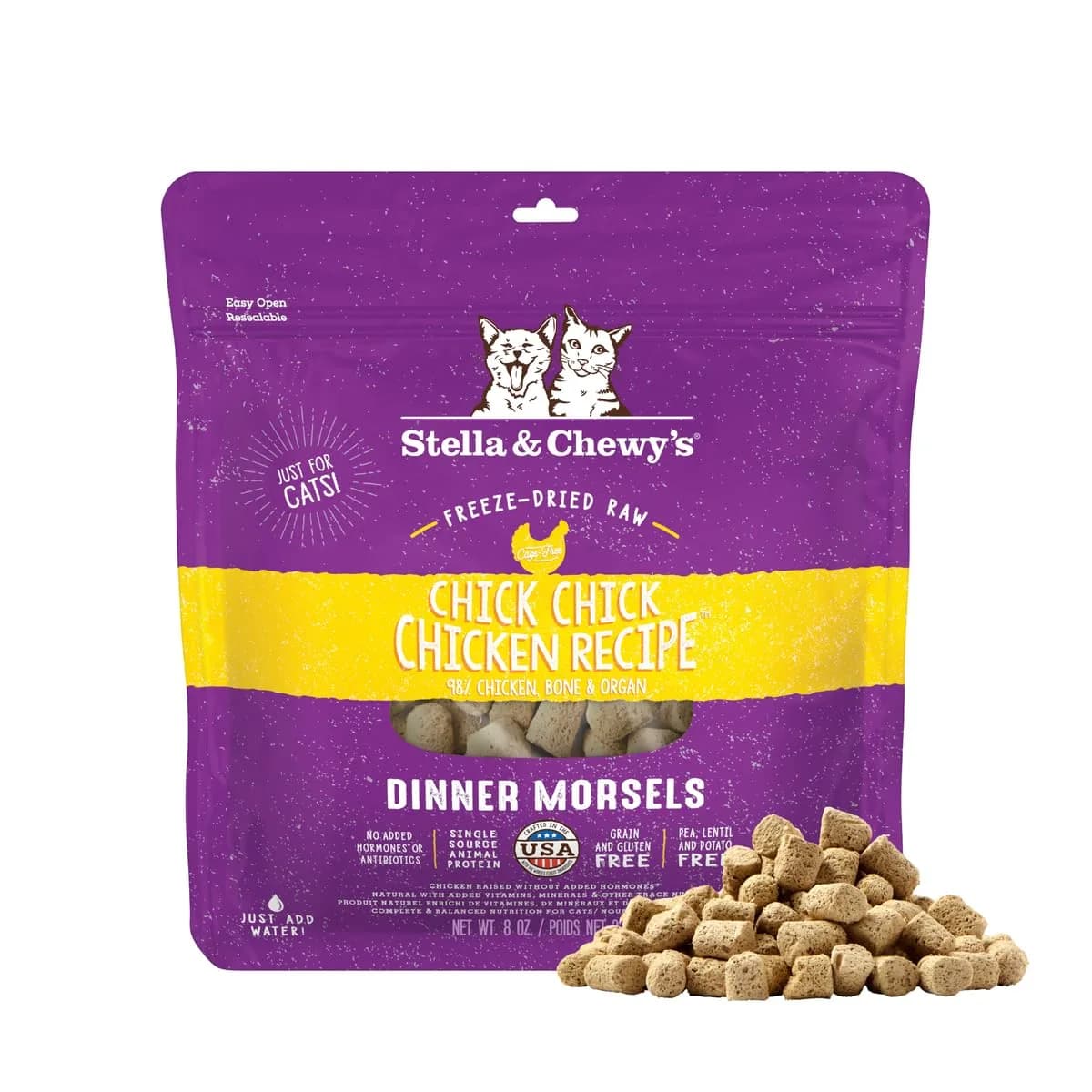Stella & Chewy's Freeze-Dried Raw Chicken Cat Food Morsels 227 g (8 oz) | Complete Nutrition for All Life Stages - main product image