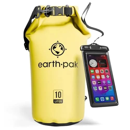 Earth Pak 10L Waterproof Dry Bag Yellow | Roll Top Dry Sack for Kayaking, Boating, Paddleboarding — Yellow