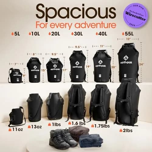 Earth Pak 20L Waterproof Dry Bag Roll Top Sack | 20L (0.7 cu ft) thumbnail 2