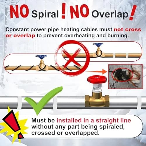 HEATIT 9FT Water Pipe Heat Tape | 120V, 7W/ft, CSA & ETL Certified, Easy Install, Safe & Durable (70-120 chars) thumbnail 4