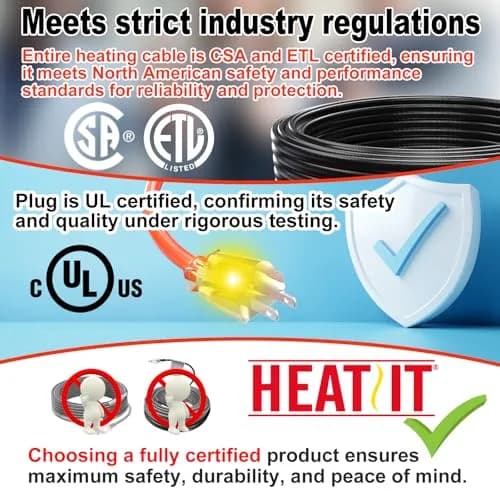 HEATIT 9FT Water Pipe Heat Tape | 120V, 7W/ft, CSA & ETL Certified, Easy Install, Safe & Durable (70-120 chars) thumbnail 6