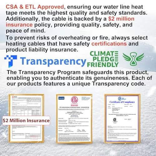 HEATIT 9FT Water Pipe Heat Tape | 120V, 7W/ft, CSA & ETL Certified, Easy Install, Safe & Durable (70-120 chars) thumbnail 7
