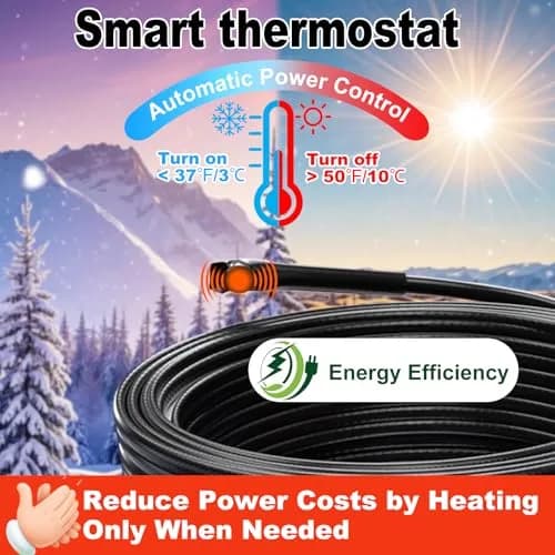 HEATIT 9FT Water Pipe Heat Tape | 120V, 7W/ft, CSA & ETL Certified, Easy Install, Safe & Durable (70-120 chars) thumbnail 3