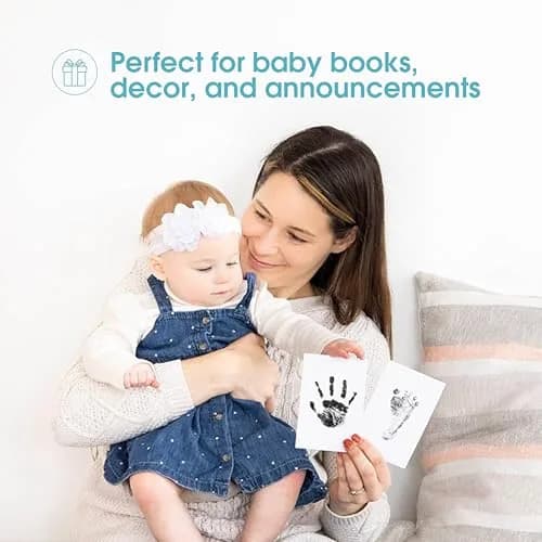 Pearhead Inkless Baby Hand and Footprint Kit | Mess-Free Clean Touch Ink Pad for Newborn Keepsake, Zero Ink on Skin, 2.25" x 3.5" Prints thumbnail 4
