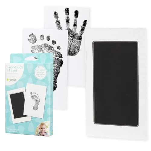 Pearhead Inkless Baby Hand and Footprint Kit | Mess-Free Clean Touch Ink Pad for Newborn Keepsake, Zero Ink on Skin, 2.25" x 3.5" Prints thumbnail 1
