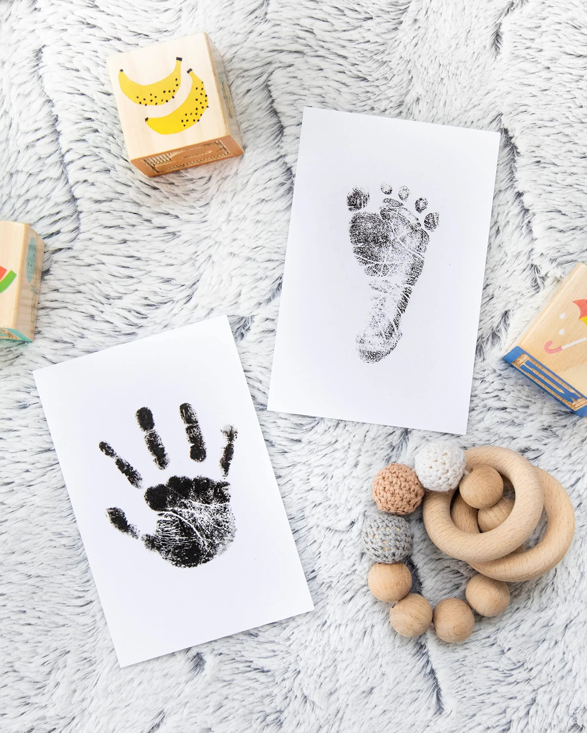 Pearhead Inkless Baby Hand and Footprint Kit | Mess-Free Clean Touch Ink Pad for Newborn Keepsake, Zero Ink on Skin, 2.25" x 3.5" Prints - view 9