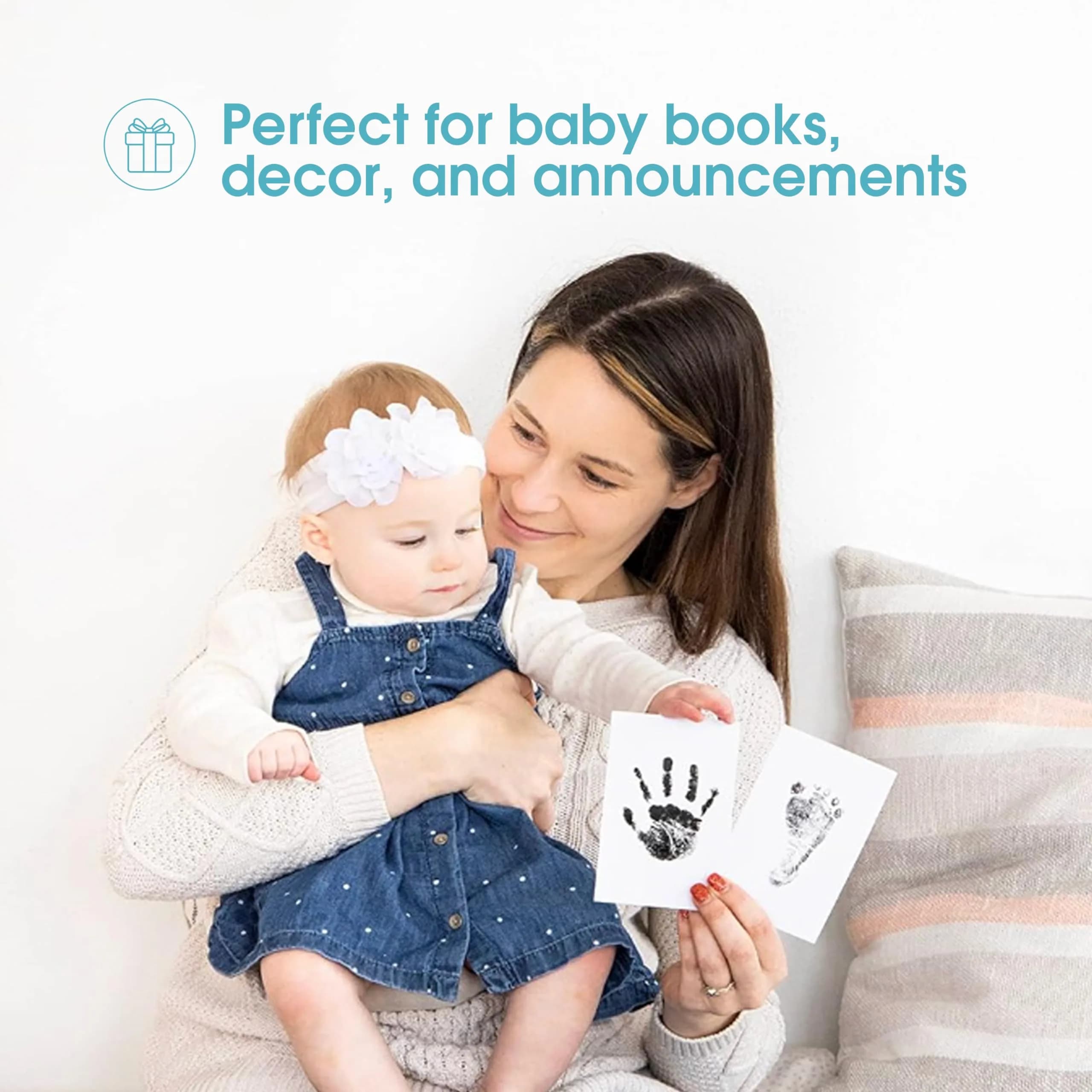 Pearhead Inkless Baby Hand and Footprint Kit | Mess-Free Clean Touch Ink Pad for Newborn Keepsake, Zero Ink on Skin, 2.25" x 3.5" Prints - view 4