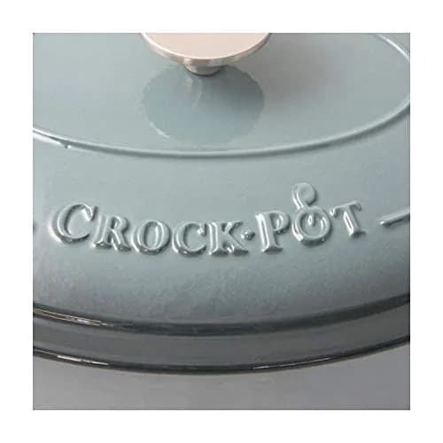 Crock-Pot Artisan 7-Quart Oval Enameled Cast Iron Dutch Oven – Slate Gray, Heavy-Duty Cookware for Slow Cooking, Roasting, Baking with Lid thumbnail 3