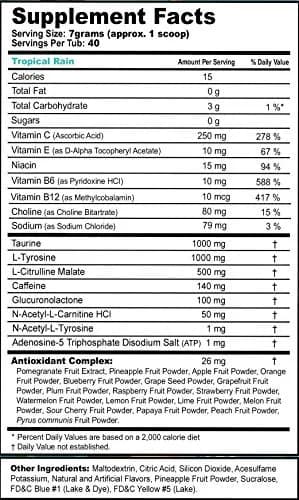 G Fuel Tropical Rain Energy Drink Powder 9.8oz | Sugar-Free Focus & Vitamins for Gaming & Fitness thumbnail 6