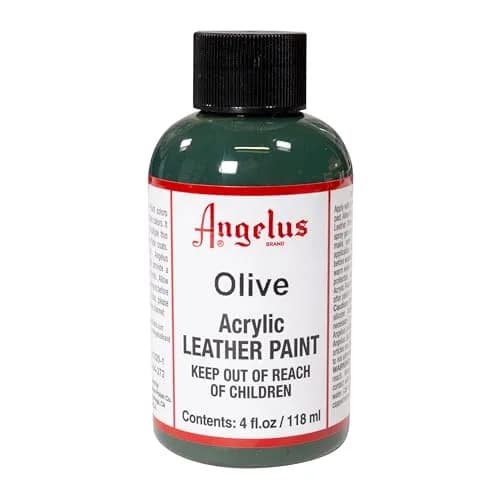 Angelus Acrylic Leather Paint, Olive, 118ml (4 Fl Oz) | Non-Toxic, Water-Based Formula thumbnail 1