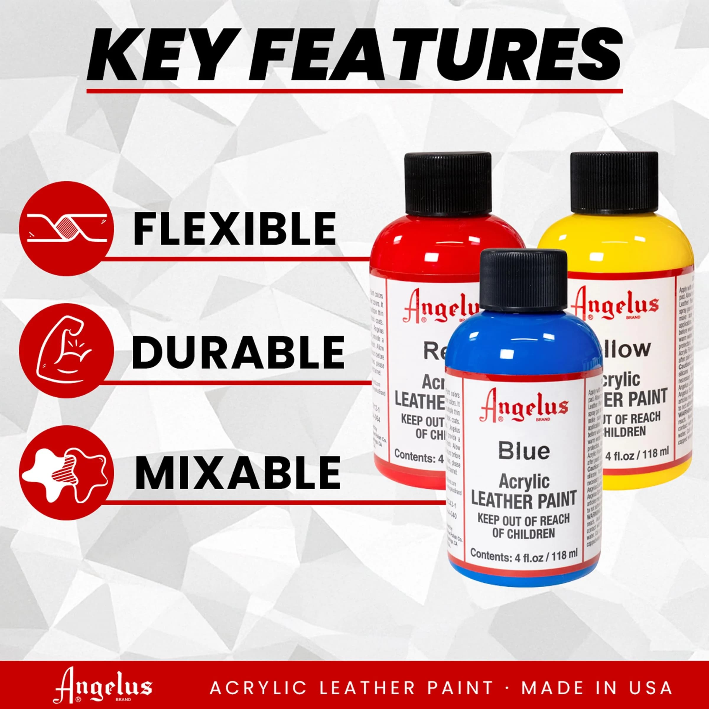 Angelus Acrylic Leather Paint, Shell Pink, 4 oz (118 ml) | Non-Toxic Water-Based Formula for Customization - view 2