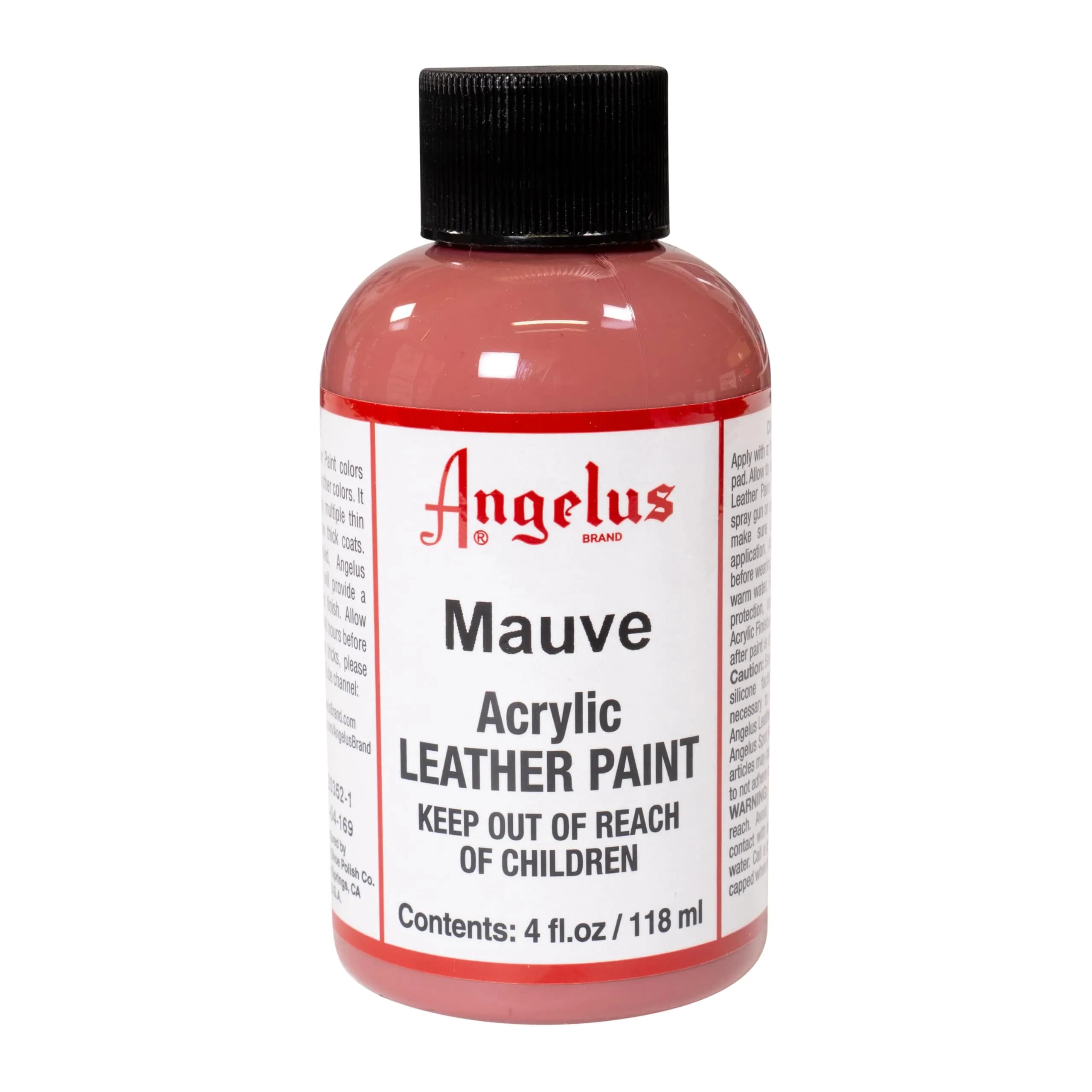 Angelus Acrylic Leather Paint Mauve 120ml (4 Fl Oz) | Non-Toxic Water-Based Formula - main product image