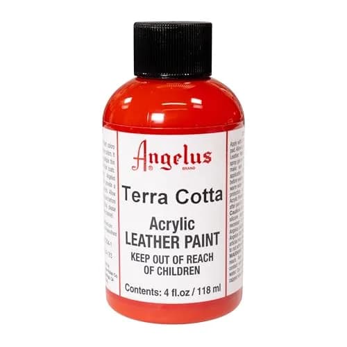 Angelus Acrylic Leather Paint Terra Cotta Red 4 Fl Oz (118ml) | Non-Toxic Water-Based Formula - view 3