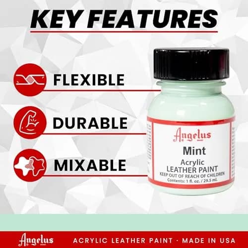 Angelus Acrylic Leather Paint Mint 1 oz (29.57 ml) | Non-Toxic & Water-Based for Customization - view 5
