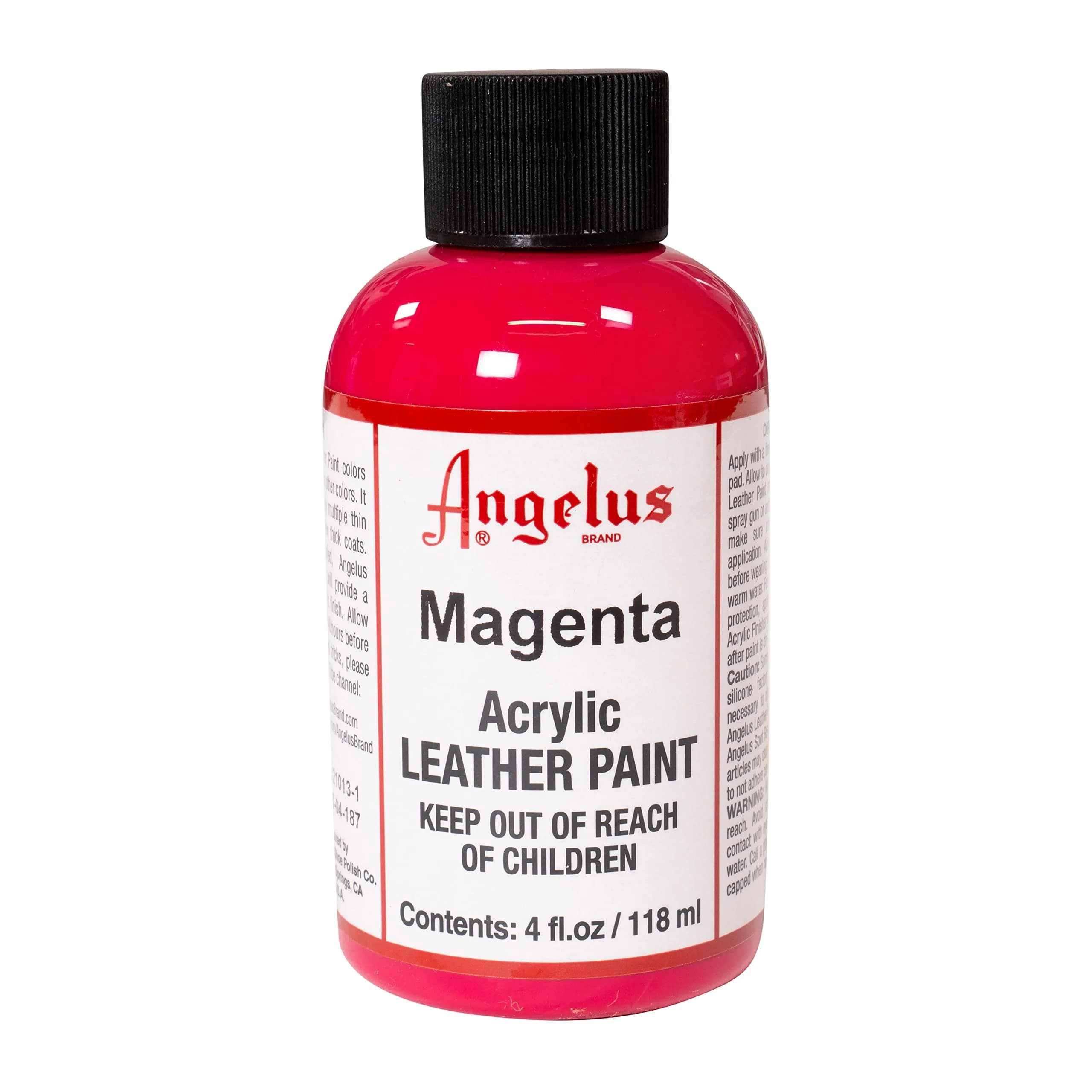 Angelus Acrylic Leather Paint, 120ml (4 Fl Oz) (Pack of 1), Magenta | Non-Toxic Water-Based Formula - main product image