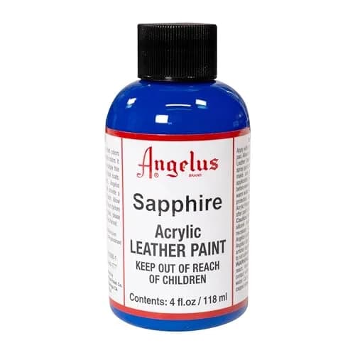 Angelus Acrylic Leather Paint Sapphire 4 Fl Oz (118 ml) | Non-Toxic, Water-Based Formula for Customizing Shoes & Apparel - view 3
