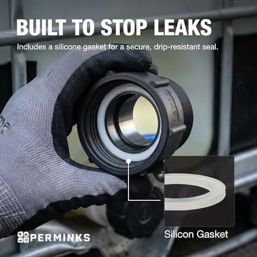 PERMINKS S60x6 IBC Tote Adapter with 2" NPT Fitting | Converts 275-330 Gal Tanks to Standard Plumbing thumbnail 4