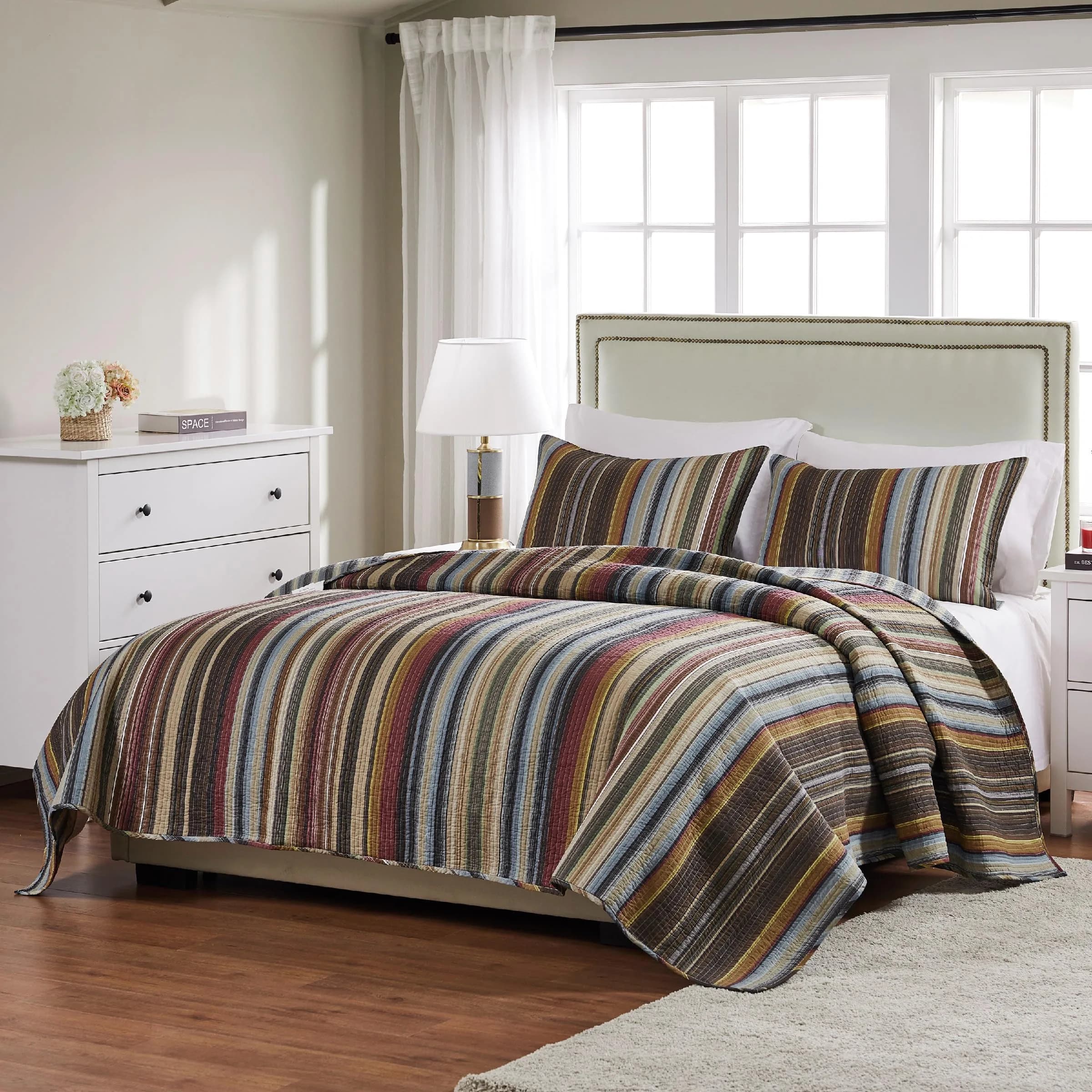Greenland Home Fashions Durango Quilt Set Full/Queen | Rustic Earth Tones, 100% Cotton, Oversized