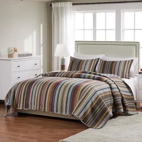 Greenland Home Fashions Durango Quilt Set Full/Queen | Rustic Earth Tones, 100% Cotton, Oversized thumbnail 1