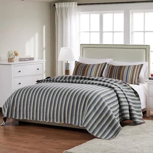 Greenland Home Fashions Durango Quilt Set Full/Queen | Rustic Earth Tones, 100% Cotton, Oversized thumbnail 2