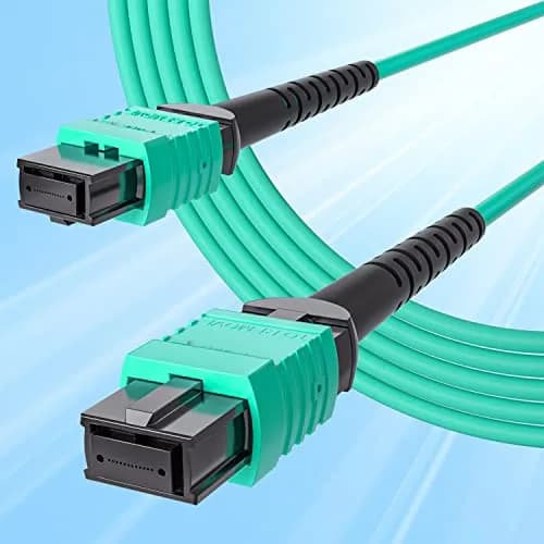 10Gtek MPO to MPO OM3 Fiber Patch Cable 1m (3.3ft) | 8-Core Multimode Jumper for QSFP+ Transceivers thumbnail 1