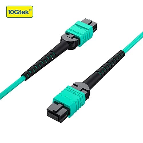 10Gtek MPO to MPO OM3 Fiber Patch Cable 1m (3.3ft) | 8-Core Multimode Jumper for QSFP+ Transceivers thumbnail 4
