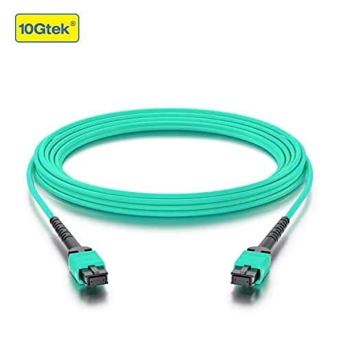 10Gtek Fiber Patch Cable MPO to MPO OM3 3m | Multimode 8-core Fiber Jumper for QSFP+Transceivers thumbnail 3