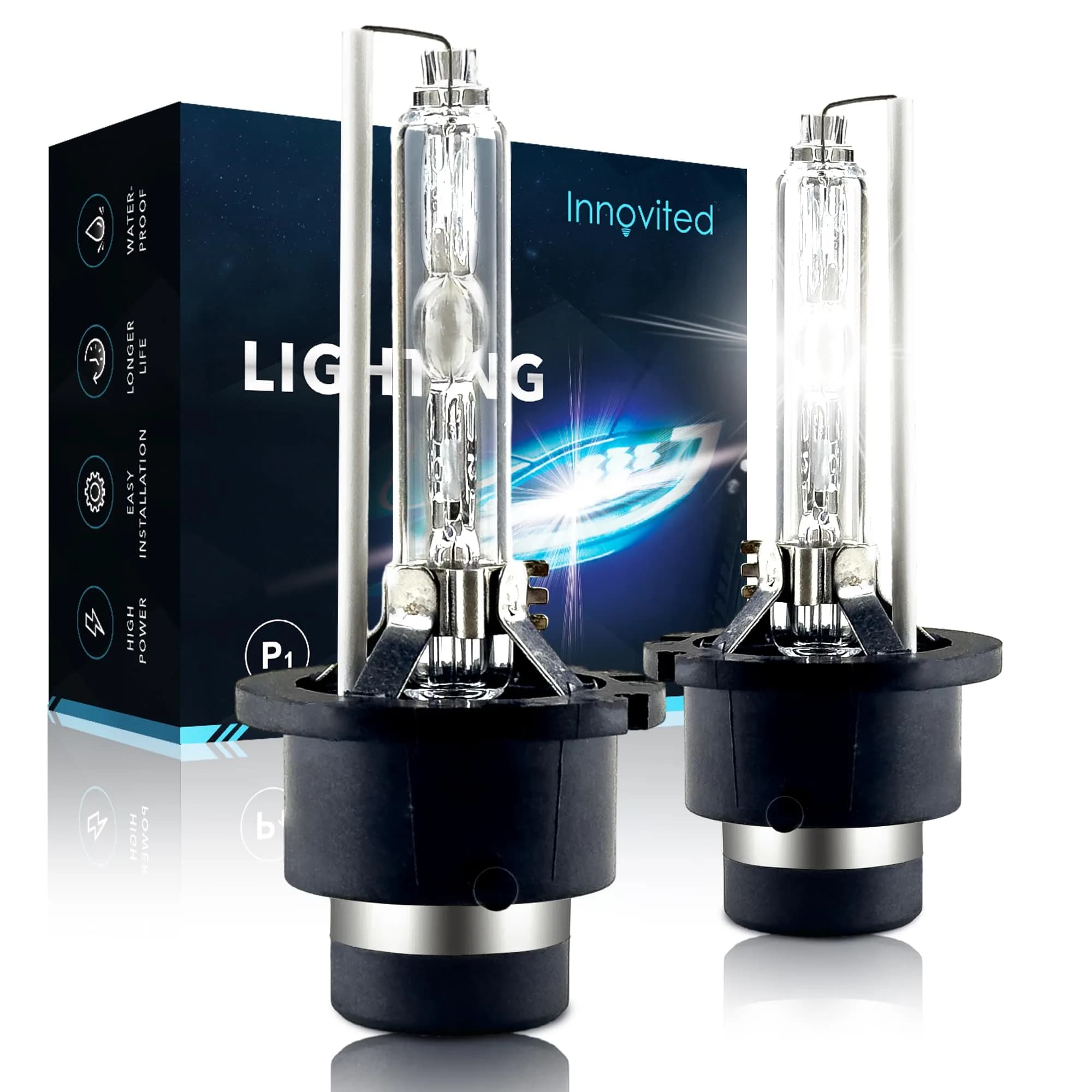 Innovited D4S HID Xenon Headlight Bulbs 8000K White Blue | High Low Beam Replacement (70-120 chars) - main product image