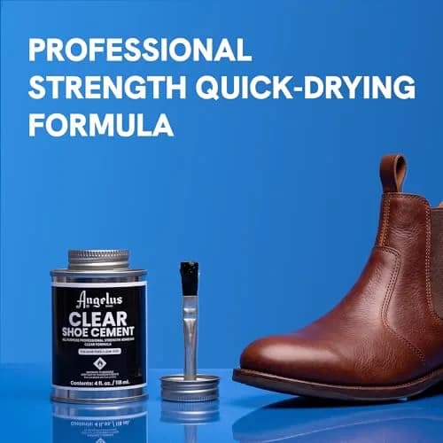 Angelus Clear Shoe Cement 4 oz (118ml) | Professional-Strength Waterproof Glue for Leather, Vinyl & Fabric Repairs thumbnail 2